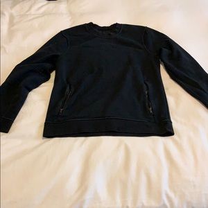 Men’s small black crew with zipper pockets, cotton